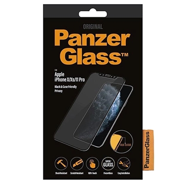 iPhone 11 Pro/XS Zabezpieczenie Ekranu - 9H PanzerGlass Privacy Case Friendly - Czarna Krawędź