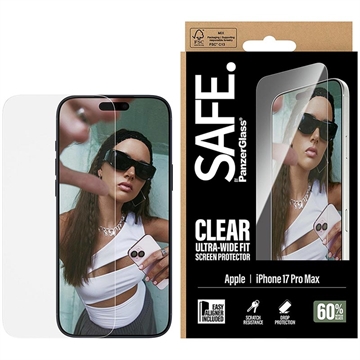 Ochraniacz ekranu iPhone 17 Pro Max PanzerGlass Safe Ultra-Wide Fit - 9H - przezroczysty