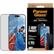 Ochraniacz ekranu ze szkła hartowanego Privacy iPhone 17/16 Pro PanzerGlass Ultra-Wide Fit EasyAligner 2-Way - 9H - Czarna krawędź