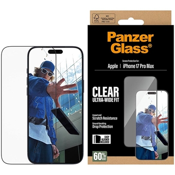 Szkło Hartowane iPhone 17 Pro Max PanzerGlass Ultra-Wide Fit EasyAligner - Transparentny