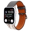 Apple Watch Series 7/SE/6/5/4/3/2/1 Skórzany Pasek Pattern - 41mm/40mm/38mm - Czerń