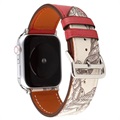Apple Watch Series 7/SE/6/5/4/3/2/1 Skórzany Pasek Pattern - 41mm/40mm/38mm - Czerwień