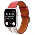 Apple Watch Series 7/SE/6/5/4/3/2/1 Skórzany Pasek Pattern - 41mm/40mm/38mm - Czerwień