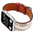Apple Watch Series 7/SE/6/5/4/3/2/1 Skórzany Pasek Pattern - 41mm/40mm/38mm - Czerwień