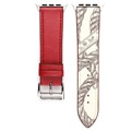 Apple Watch Series 7/SE/6/5/4/3/2/1 Skórzany Pasek Pattern - 41mm/40mm/38mm - Czerwień