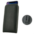 iPhone XR Skórzany Pokrowiec Kieszonka Pouch - Czarny