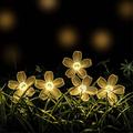 Lampa w kształcie kwiatu brzoskwini 50 diod LED, 8 trybów, girlanda żarówkowa na energię słoneczną, ścieżka ogrodowa, lampa dekoracyjna na podwórko - ciepła biel