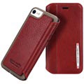 Skórzane Etui z Klapką Pierre Cardin iPhone 7 / iPhone 8 - Kolor Czerwonego Wina