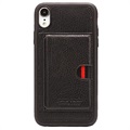 Skórzane Etui z TPU z Podpórką Pierre Cardin do Telefonu iPhone XR - Czarne