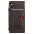 Skórzane Etui z TPU z Podpórką Pierre Cardin do Telefonu iPhone XS Max - Czarne