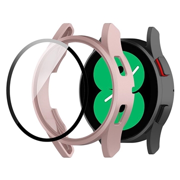 Samsung Galaxy Watch FE Etui z Tworzywa z Hartowane Szkło Ochronne - 40mm - Różowe Złoto
