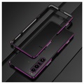 Sony Xperia 1 IV Metalowy Bumper Polar Lights Style - Czerń / Fiolet