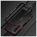 Sony Xperia 1 IV Metalowy Bumper Polar Lights Style - Czerń / Czerwień