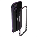 iPhone 12 Pro Max Metalowy Bumper Polar Lights Style - Czerń / Fiolet