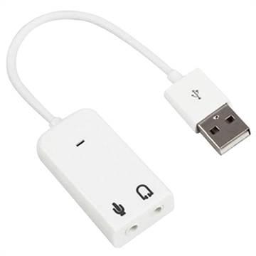 Przenośna Zewnętrzna Karta Dźwiękowa USB - Biała