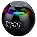 Przenośny Głośnik Bluetooth z Budzikiem LED - Czarny