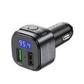 Transmiter FM Powerstar T18 z ładowarką samochodową 2x USB - QC3.0, 18W - Czarny