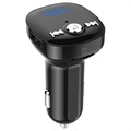 Wysokiej jakości transmiter FM Bluetooth i podwójna ładowarka samochodowa USB BC40 - Czarny