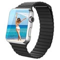 Luksusowy Skórzany Pasek do Apple Watch Series 4/3/2/1 - 40mm, 38mm - Czarny