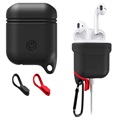 Wysokojakościowe Wodoodporne Silikonowe Etui na Apple AirPods / AirPods 2 - Czarne