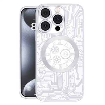 iPhone 16 Prio Elegant Mag Etui z Osłona obiektywu aparatu - srebrny