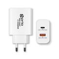 Ładowarka ścienna Prio Fast Charge - 65 W PD USB-C, QC3.0 USB-A - biała