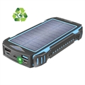 Psooo M2 Bezprzewodowy Solarny Powerbank - 36800mAh - Czarny