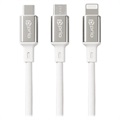 Kabel Ładowania Prio High-Speed 3 w 1 - 2m - Biały