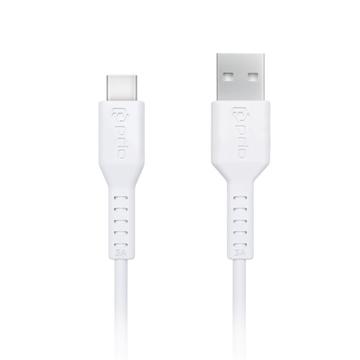 Kabel Prio High-Speed USB-A / USB-C - 3 A, 1,2 m - Biały