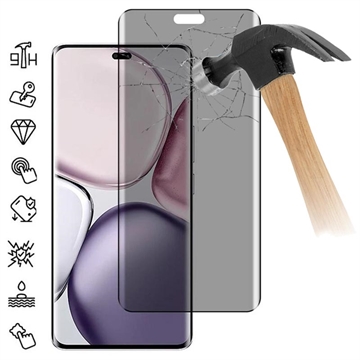 Honor Magic7 Lite Pełne Zabezpieczenie Ekranu ze Szkła Hartowanego Privacy - Czarna Krawędź