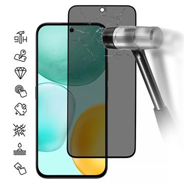 Honor X6c Pełne Zabezpieczenie Ekranu ze Szkła Hartowanego Privacy - Czarna Krawędź