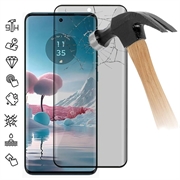 Motorola Edge 40 Neo Pełne Zabezpieczenie Ekranu ze Szkła Hartowanego Privacy - Czarna Krawędź