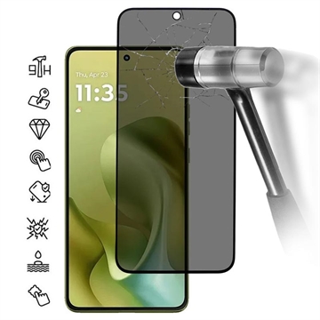 Motorola Moto G86/G86 Power Pełne Zabezpieczenie Ekranu ze Szkła Hartowanego Privacy - Czarna Krawędź