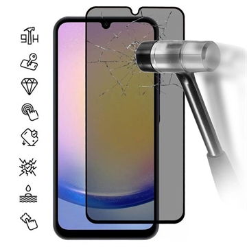 Samsung Galaxy A26 Pełne Zabezpieczenie Ekranu ze Szkła Hartowanego Privacy - Czarna Krawędź