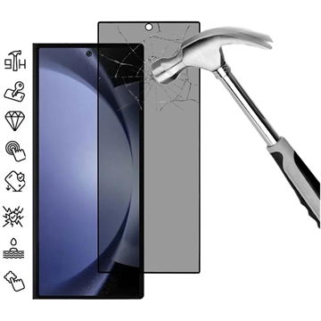 Samsung Galaxy Z Fold7 Pełne Zabezpieczenie Ekranu ze Szkła Hartowanego Privacy - Czarna Krawędź