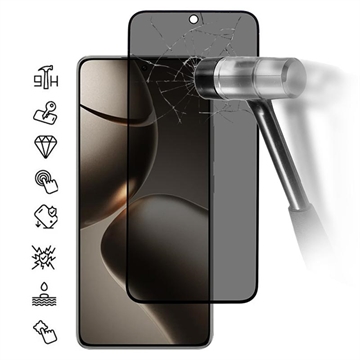 Xiaomi 15T/15T Pro Pełne Zabezpieczenie Ekranu ze Szkła Hartowanego Privacy - Czarna Krawędź