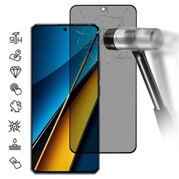 Xiaomi Poco X6 Pro Pełne Zabezpieczenie Ekranu ze Szkła Hartowanego Privacy - Czarna Krawędź