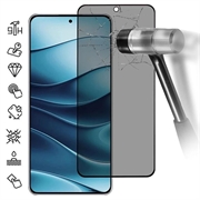 Xiaomi Redmi Note 14 Pełne Zabezpieczenie Ekranu ze Szkła Hartowanego Privacy - Czarna Krawędź