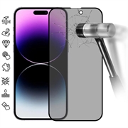 iPhone 16 Pro Pełne Zabezpieczenie Ekranu ze Szkła Hartowanego Privacy - Czarna Krawędź