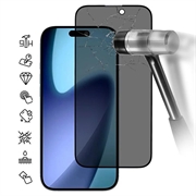 iPhone 17 Pro Pełne Zabezpieczenie Ekranu ze Szkła Hartowanego Privacy - Czarna Krawędź