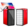 Solarny Powerbank Psooo 100000 mAh - 4xUSB - Czerwony