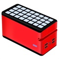 Solarny Powerbank Psooo 100000 mAh - 4xUSB - Czerwony