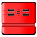 Solarny Powerbank Psooo 100000 mAh - 4xUSB - Czerwony