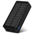 Psooo PS-400 Solarny Powerbank - 4xUSB-A, 30000mAh - Czarny