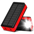Psooo PS-400 Solarny Powerbank - 4xUSB-A, 30000mAh - Czerwieny