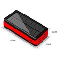 Psooo PS-400 Solarny Powerbank - 4xUSB-A, 30000mAh - Czerwieny