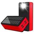 Psooo PS-400 Solarny Powerbank - 4xUSB-A, 50000mAh - Czerwieny