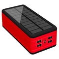 Psooo PS-400 Solarny Powerbank - 4xUSB-A, 50000mAh - Czerwieny