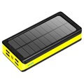 Psooo PS-406 Solarny Powerbank/Bezprzewodowa Ładowarka - 20000mAh - Żółty