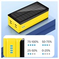 Psooo PS-406 Solarny Powerbank/Bezprzewodowa Ładowarka - 40000mAh - Żółty